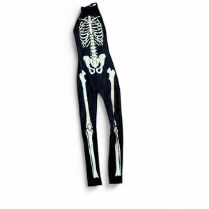Skeleton Print Black Jumpsuit/DollsKill Trickz N' Treatz Skeleton Costume XXS